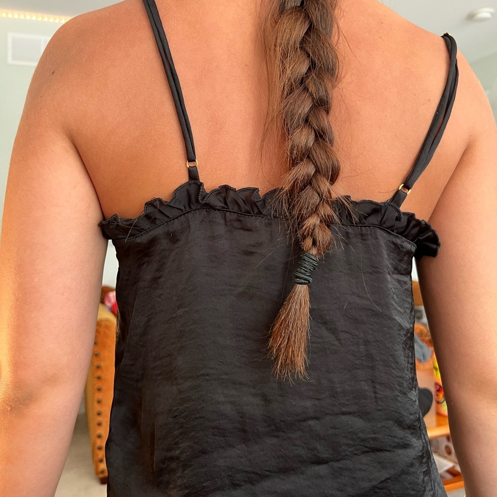 Black satin free people tank top - Picture 3 of 6
